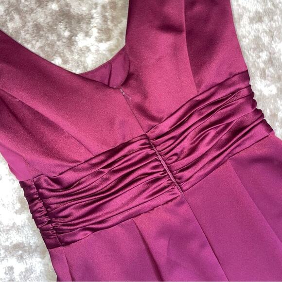 David's Bridal dress bridesmaid NEW Sangria color floral strap empire waist SZ 2 - Picture 3 of 10